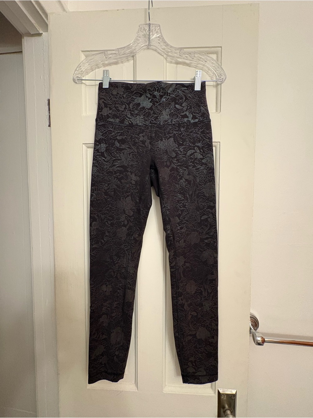 Lululemon Wunder Train High Rise Black Foil Leggings
